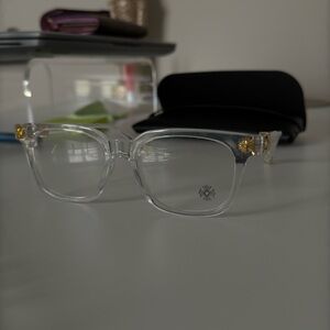 gold frame chrome glasses